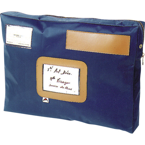 Cartella per spedizioni Alba, 420x320 mm, nylon, con chiusura a cerniera, blu