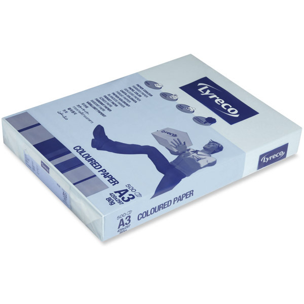 LYRECO PASTEL COLOURED PAPER A3 80G BLUE - REAM OF 500 SHEETS