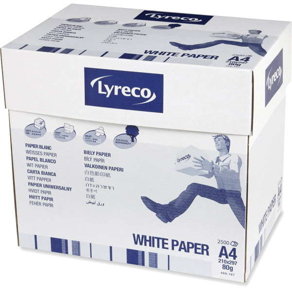Carta A4 Lyreco Cleverbox 80 g/m2 bianca, conf. da 2.500 fogli