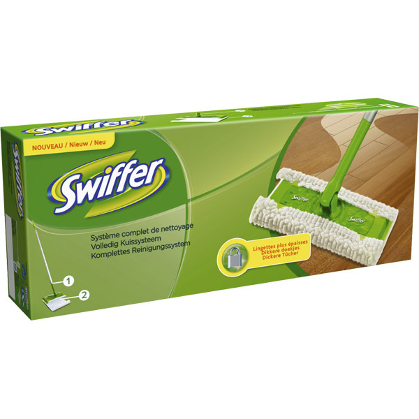 SWIFFER ELECTROSTATIC FLOOR CLEANER KIT - 1 HANDLE + 2 WIPES