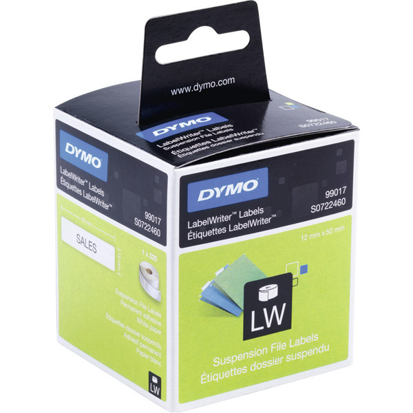 Dymo 99017 hangmap etiketten voor labelprinter 50x12mm - doos van 220