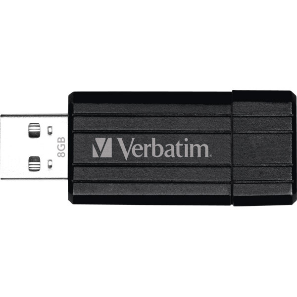 Verbatim Pinstripe USB stick 10-4MB/sec - 8GB black