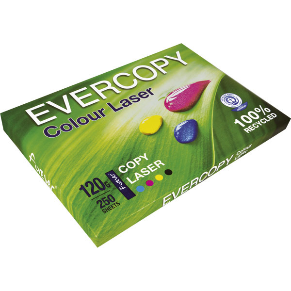 EVERCOPY COLOUR LASER RECYCLED PAPER WHITE A3 120G - REAM OF 250 SHEETS