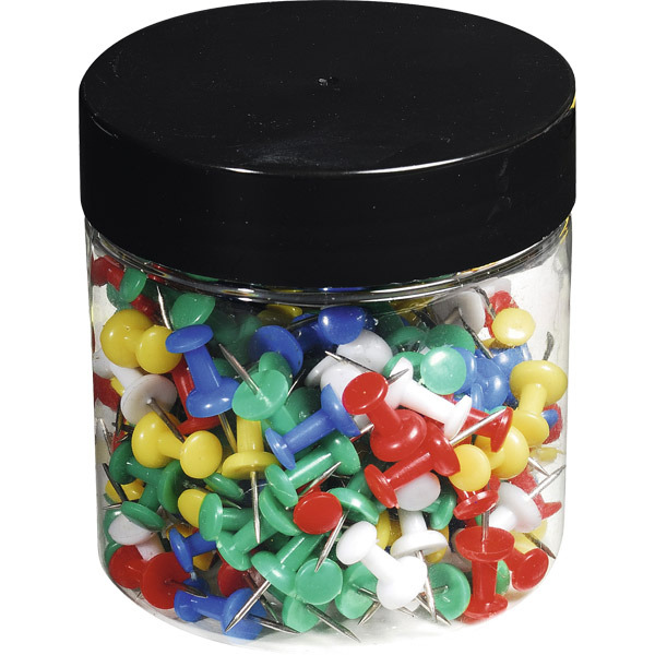 Exacompta 7mm Push Pins, Assorted Colours - Box of 200