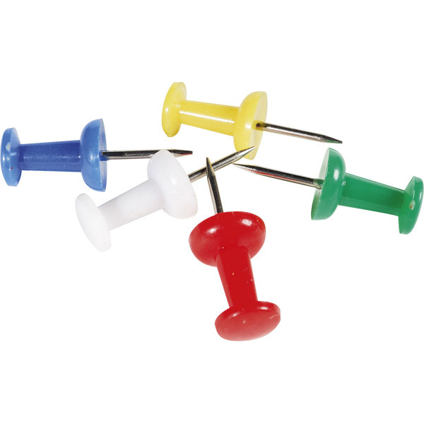 Exacompta 7mm Push Pins, Assorted Colours - Box of 200