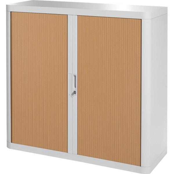 Armoire à rideaux Paperflow Easy Office - 104 x 110 cm - gris/hêtre