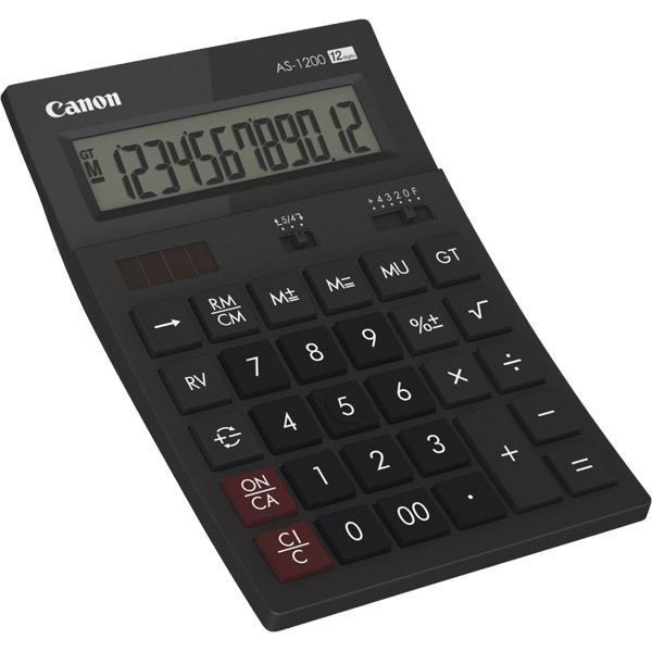 Calculadora de secretária CANON AS-1200 de 12 dígitos cor preto