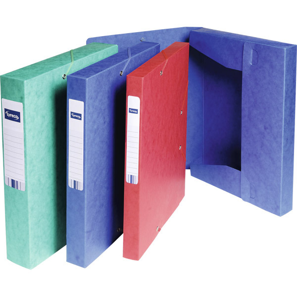 Lyreco A4 Document Folder, 25 mm spine, pressboard, blue