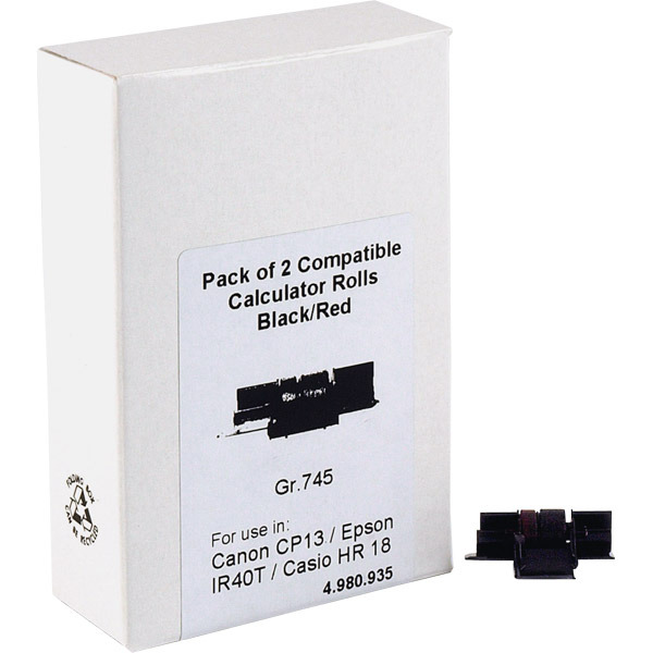 GR 745 - CP13 - IR40T rouleau encreur noir/rouge compatible - boite de 2