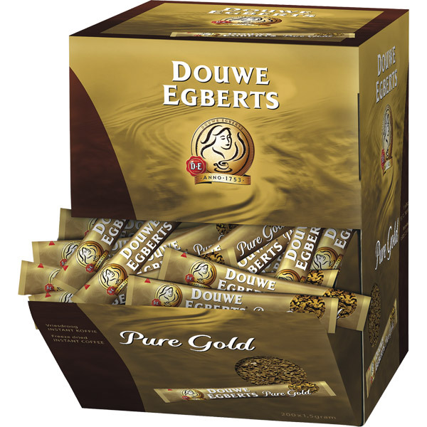 Café soluble Douwe Egbert Pure Gold - boîte distributrice de 200 sticks