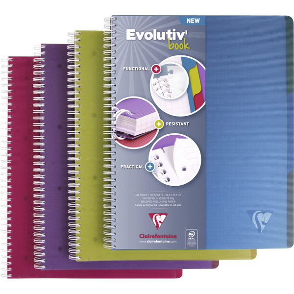 BLOCCO CLAIREFONTAINE LINICOLOR EVOLUTIV' F.TO A4+ A QUADRETTI 5X5 240PAG 90G/MQ