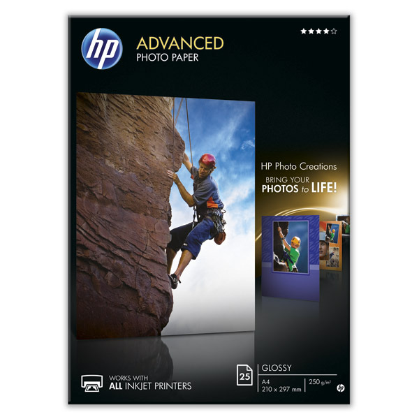 Fotopapier HP Q5456A, A4, 250g, glossy, 25 Blatt