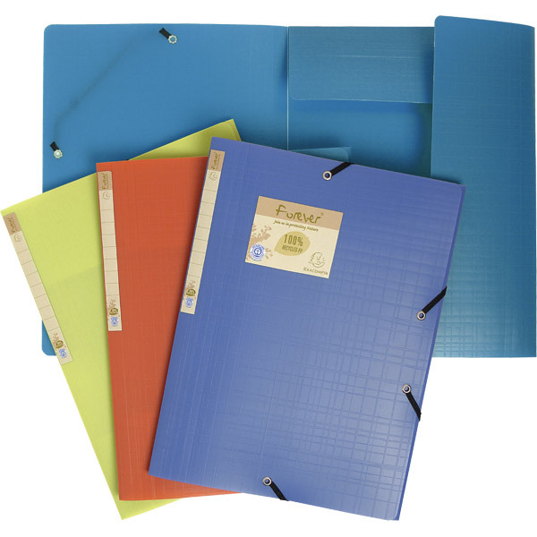 EXACOMPTA FOREVER 3 FLAP FOLDER ASSORTED COLOURS - PACK OF 15