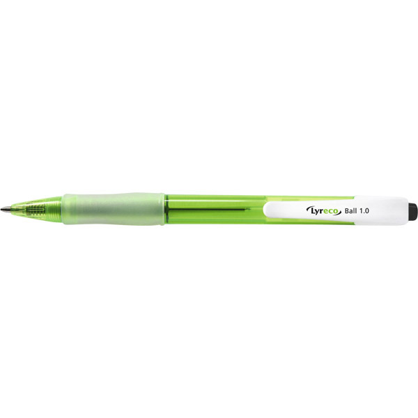 LYRECO RECYCLED RETRACTABLE BALL PEN BLACK - BOX OF 12