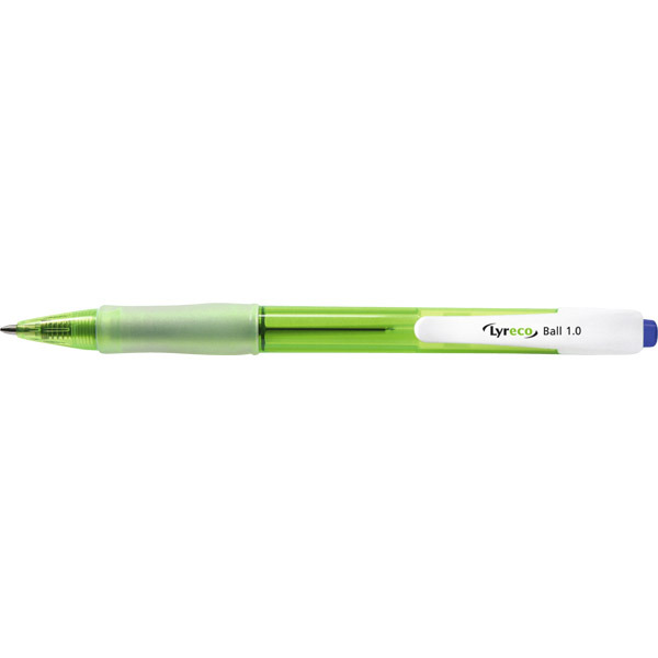 LYRECO RECYCLED RETRACTABLE BALL PEN BLUE - BOX OF 12