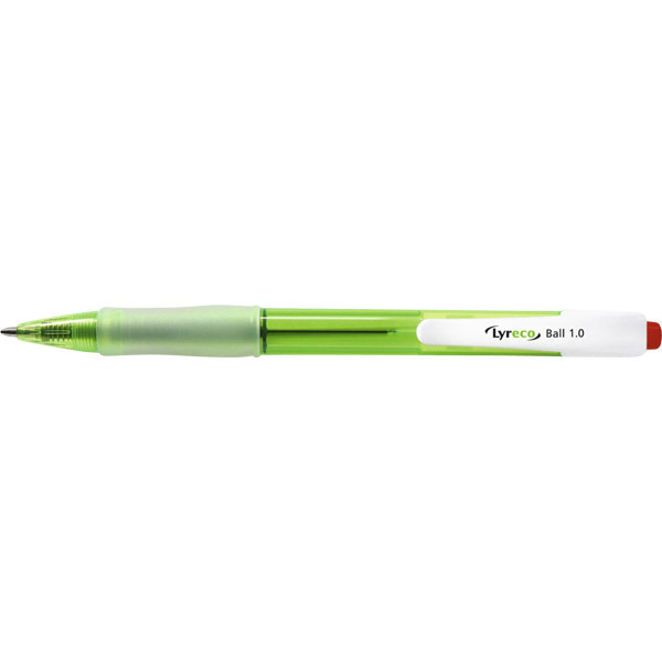 LYRECO RECYCLED RETRACTABLE BALL PEN RED - BOX OF 12