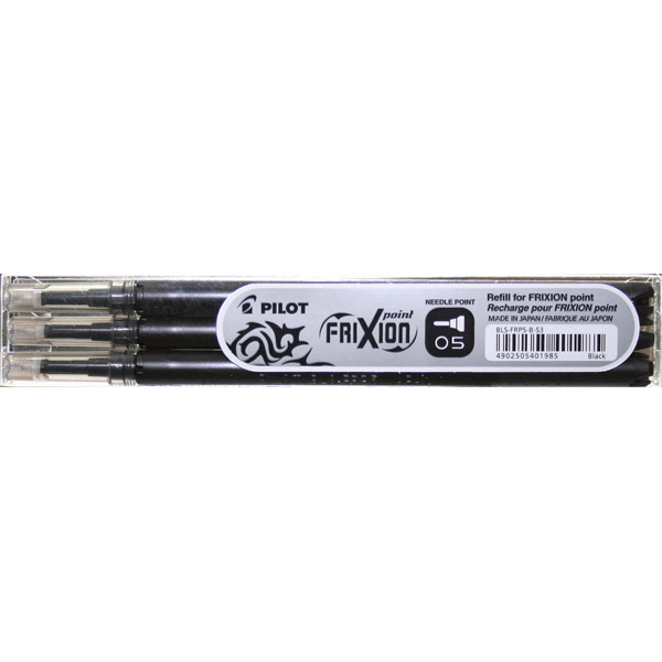 PILOT REFILLS FOR FRIXION POINT PENS BLACK - PACK OF 3