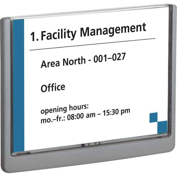 DURABLE CLICK SIGN DOOR SIGN A5 SIZE GRAPHITE