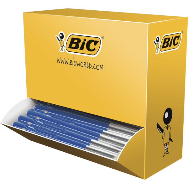 Stylo bille Bic M10 - rétractable - pointe moyenne - bleu - pack 90 + 10 offerts