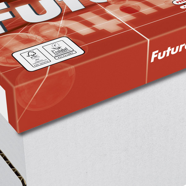 Caixa de 5 pacotes de 500 folhas papel FUTURE Premiumtech A4 80g/m2 branco
