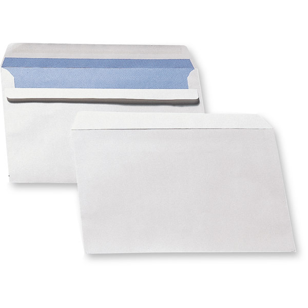 Caixa 500 envelopes brancos LYRECO papel offset. Dim: 162 x 229 mm