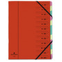 BRAUSE MULTICOLOURED FOOLSCAP 12-PART MULTIPART FILE WITH ELASTIC