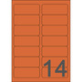 Caja de 350 etiquetas impresión láser AVERY L7263R-25 rojo fluorescente