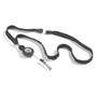 Durable Textile Lanyard with Badge Reel - Black - Pack of 10