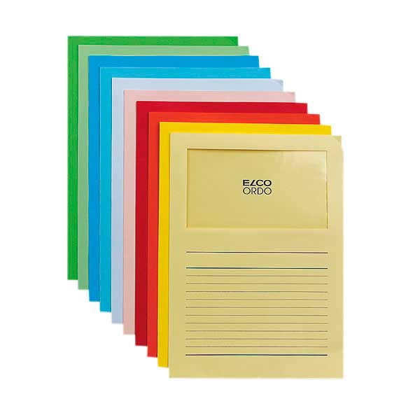Elco 420515 Ordo window folder assorted colours - box of 100