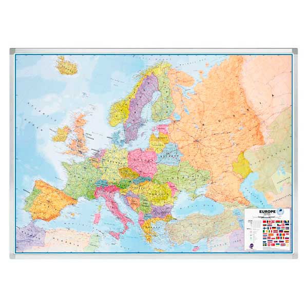 Legamaster magnetic political/road map Europe 141x102 cm