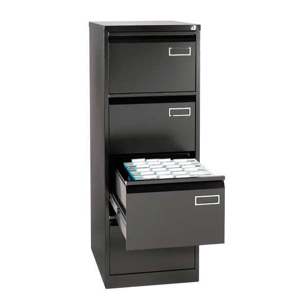 Bisley Basic filing cabinet for suspension files 4 drawers H132,1 cm black