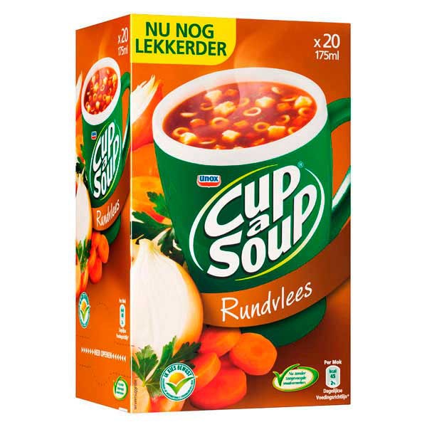 Cup-a-soup zakjes soep rundsvlees - doos van 21
