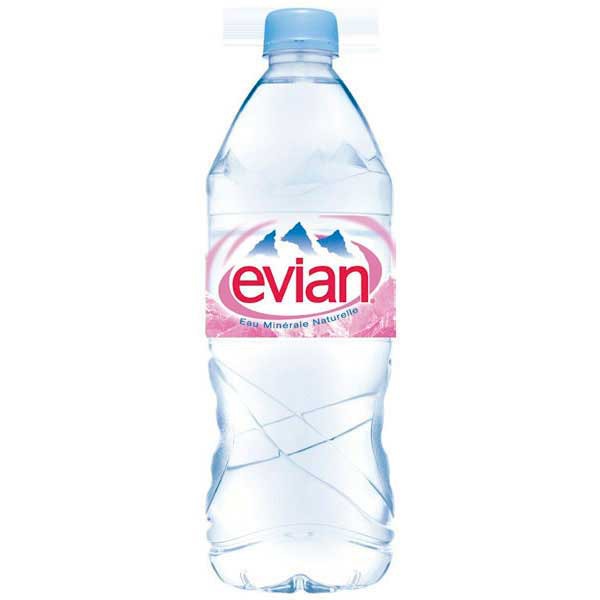 Evian mineraalwater fles 1l - pak van 6