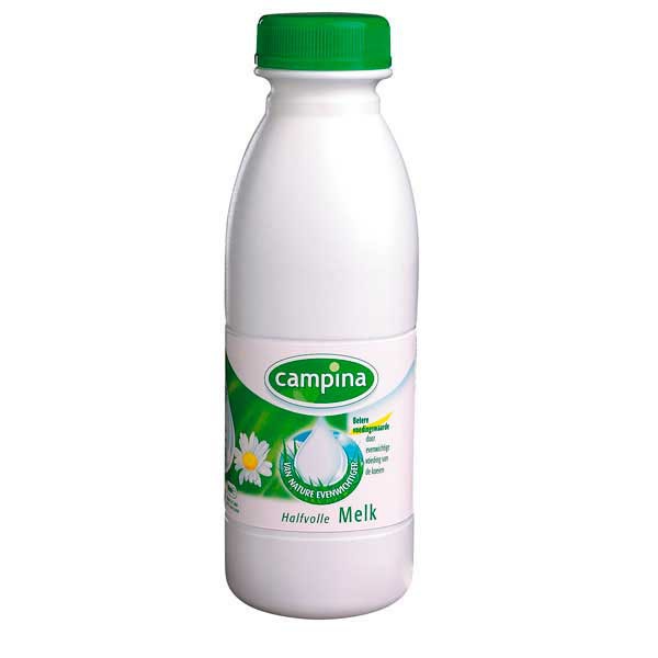 Campina halfvolle melk plastic flesje 50cl - pak van 24
