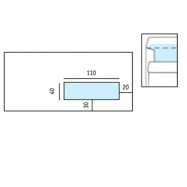 Enveloppes standard 114x229mm autocollantes fenêtre à droite 80g - boîte de 500