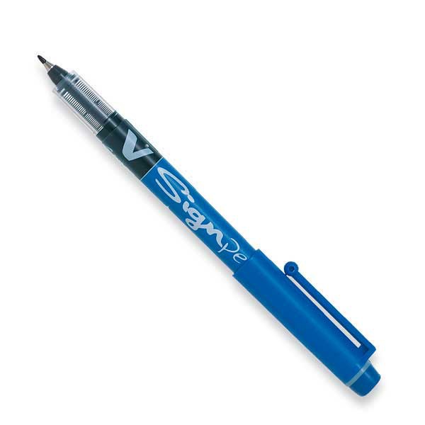 Pilot V-Sign fibre tip blue pens 0.6 mm line width - box of 12