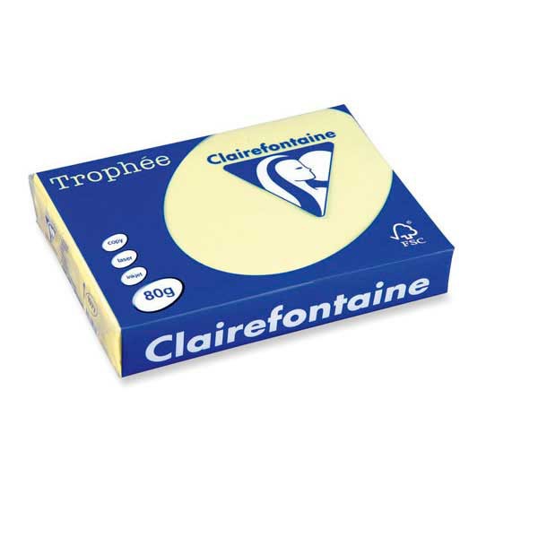 Clairefontaine Trophée 1977 gekleurd papier A4 80g kanariegeel - pak van 500