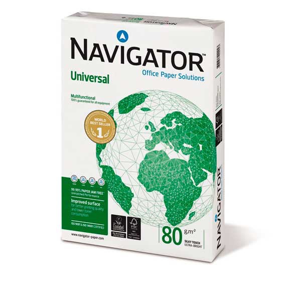 Navigator Universal papier premium A4 80g - 1 boite = 5 ramettes de 500 feuilles