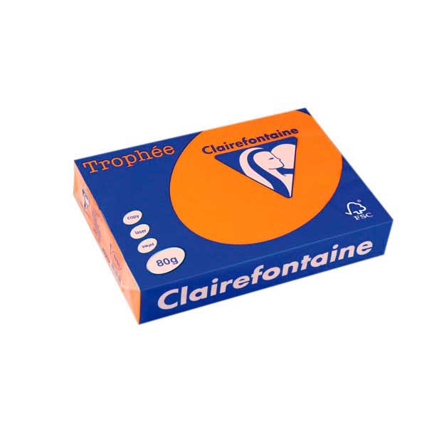 Clairefontaine Trophée 1761 papier couleur A4 80g orange vif - ram. de 500 flls