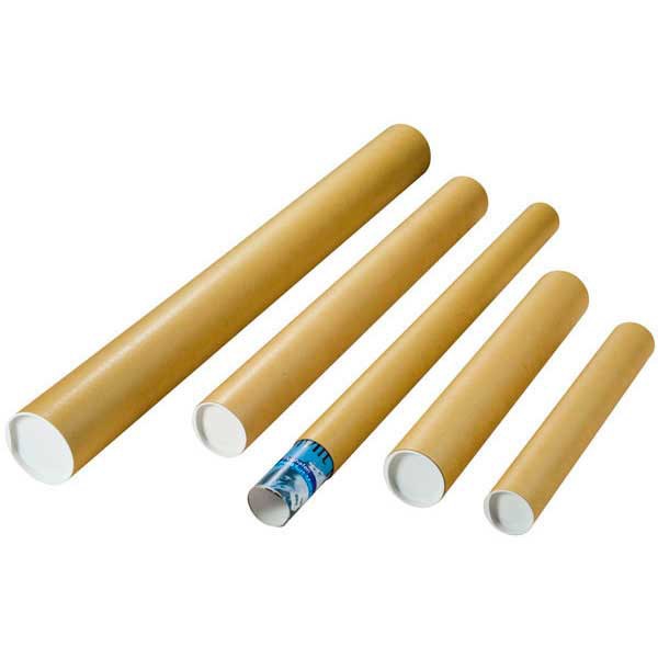 Tidypac SA TB 0500.080.020 tube d'expédition avec couvercles 500 x 80 mm brun