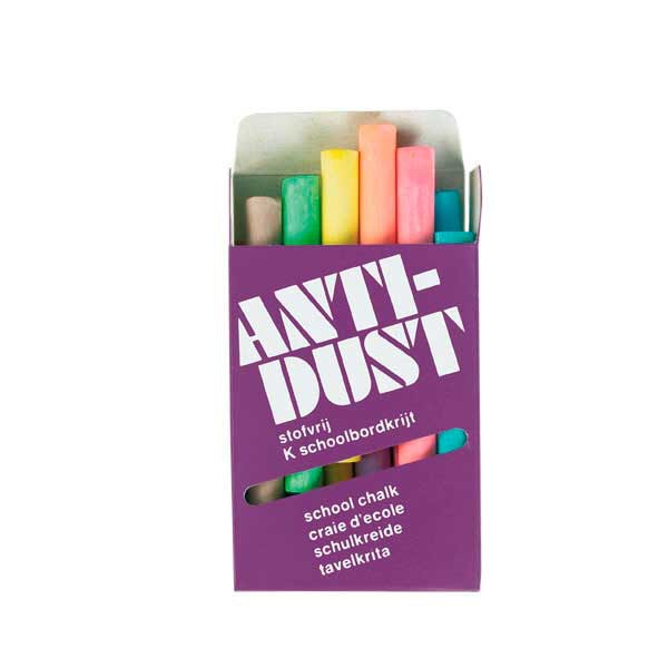 Craie antidust couleurs assorties - boîte de 12