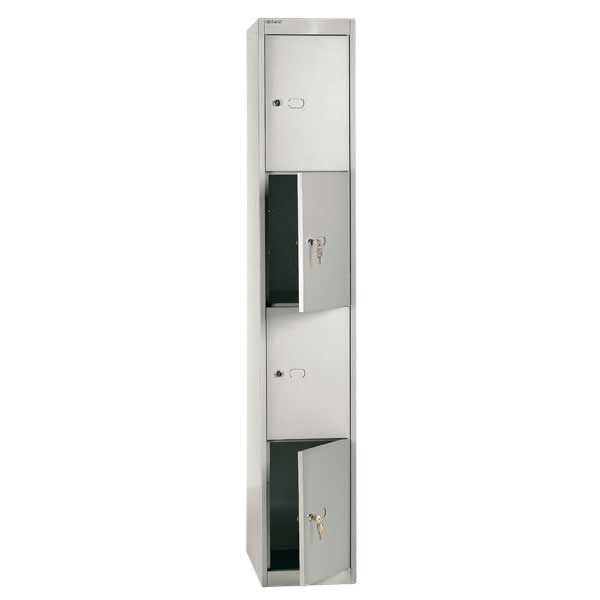 Bisley vestiaire avec 4 compartiments 30,5x180,2x45,7cm gris clair