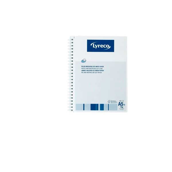 Lyreco FSC cahier spiralé A5+ ligné 80 feuilles