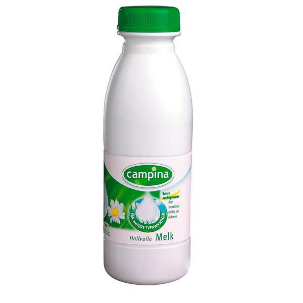 Campina lait demi-écrémé bouteille en plastique 50cl - paquet de24