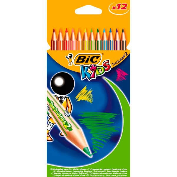 Bic Kids Tropicolors crayons couleur assorti - boîte de 12