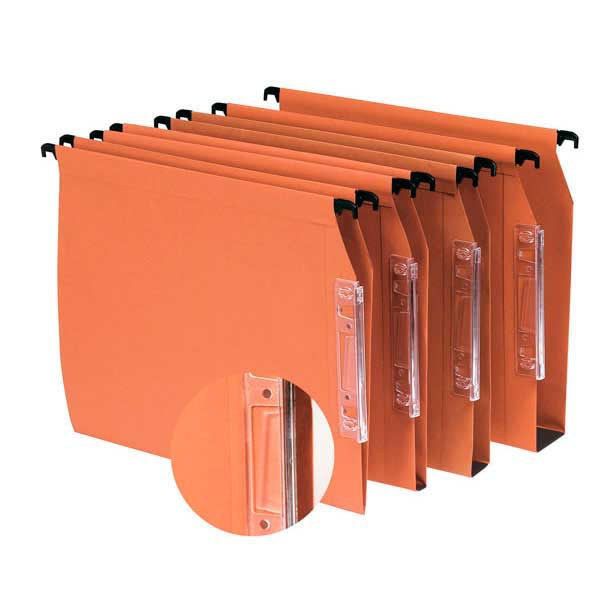 Lyreco Budget suspension files for cupboards V 330/275 orange - box of 25