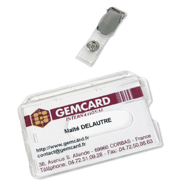 Porte-badge Gemcard pour 1 carte de sécurité - à pince