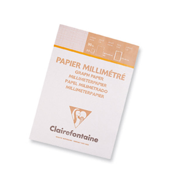 Papier millimétré bistre A4 Clairefontaine - 90 g - bloc 50 feuilles