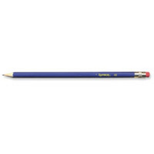Crayon de bois Lyreco - HB - embout gomme - boîte de 12