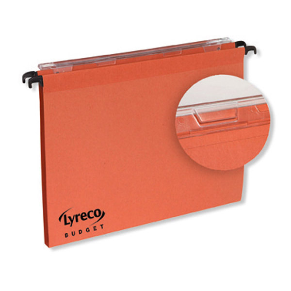Dossier suspendu pour tiroir Lyreco Budget - kraft - dos 15 mm - orange - par 25